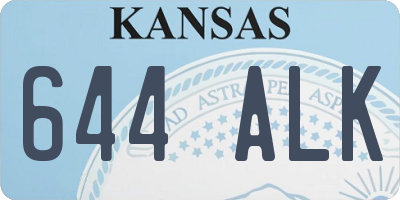 KS license plate 644ALK