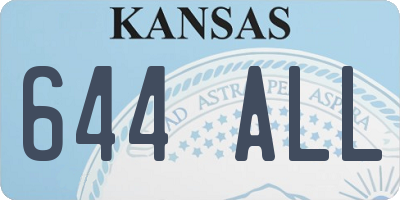 KS license plate 644ALL