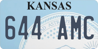 KS license plate 644AMC