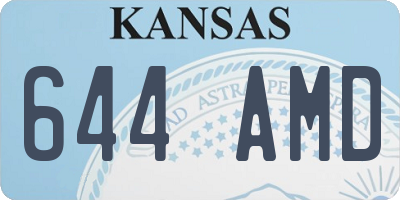 KS license plate 644AMD