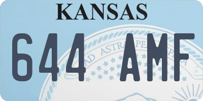 KS license plate 644AMF