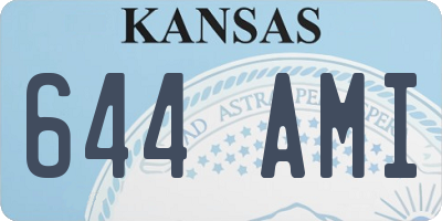 KS license plate 644AMI
