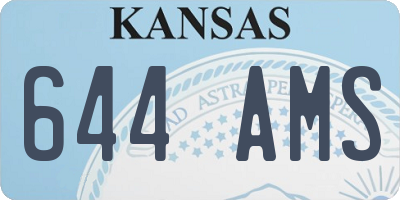 KS license plate 644AMS