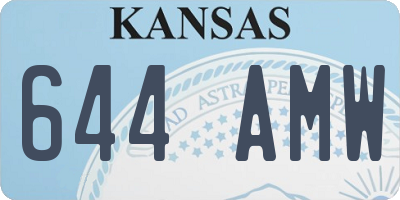 KS license plate 644AMW