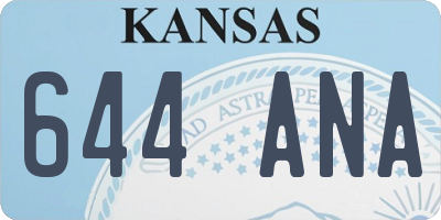 KS license plate 644ANA
