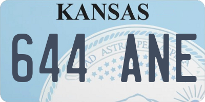 KS license plate 644ANE