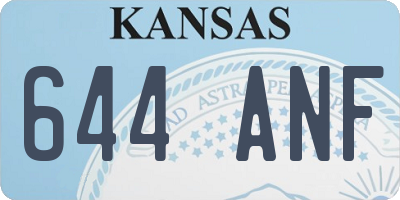 KS license plate 644ANF