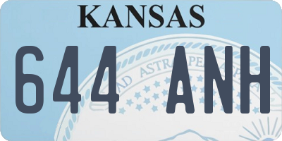 KS license plate 644ANH