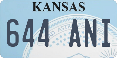 KS license plate 644ANI
