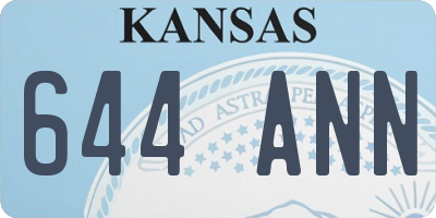 KS license plate 644ANN