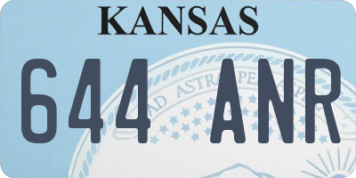 KS license plate 644ANR