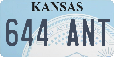 KS license plate 644ANT