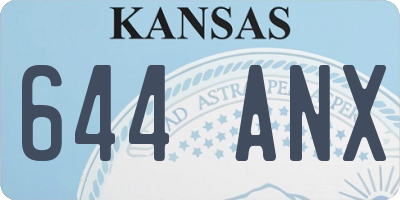 KS license plate 644ANX