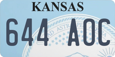 KS license plate 644AOC