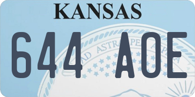KS license plate 644AOE