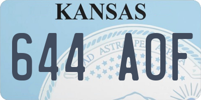 KS license plate 644AOF