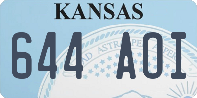 KS license plate 644AOI