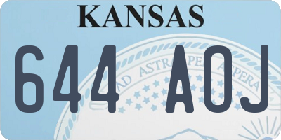 KS license plate 644AOJ