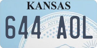 KS license plate 644AOL