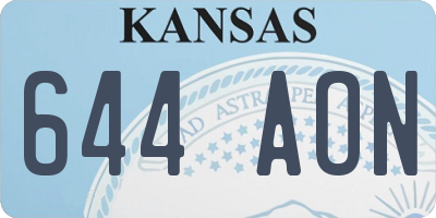 KS license plate 644AON