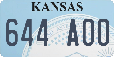 KS license plate 644AOO