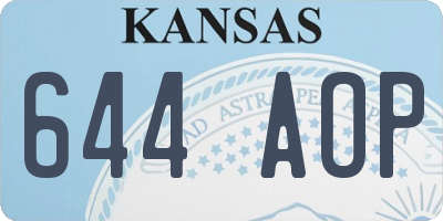 KS license plate 644AOP