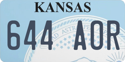 KS license plate 644AOR