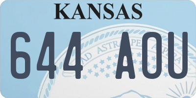KS license plate 644AOU