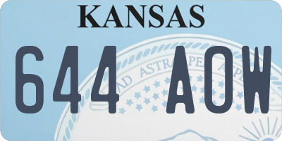 KS license plate 644AOW