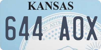 KS license plate 644AOX