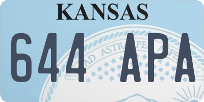 KS license plate 644APA