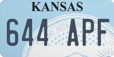 KS license plate 644APF
