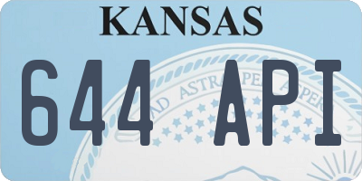 KS license plate 644API