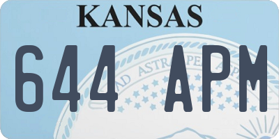 KS license plate 644APM
