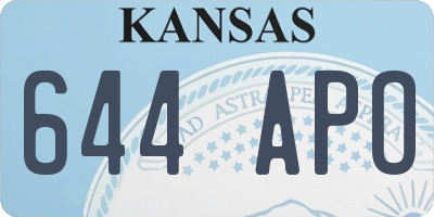 KS license plate 644APO