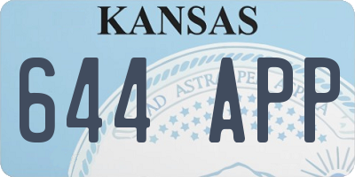 KS license plate 644APP