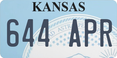 KS license plate 644APR