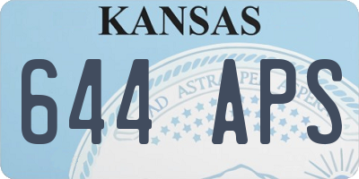 KS license plate 644APS