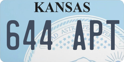 KS license plate 644APT