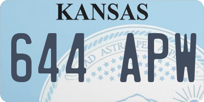 KS license plate 644APW