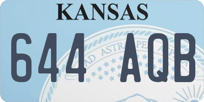 KS license plate 644AQB