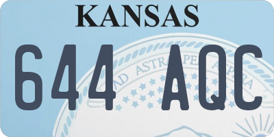 KS license plate 644AQC