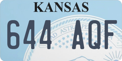 KS license plate 644AQF