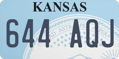 KS license plate 644AQJ