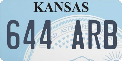 KS license plate 644ARB