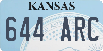 KS license plate 644ARC