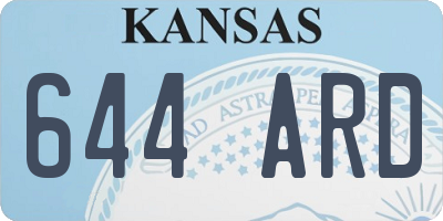 KS license plate 644ARD