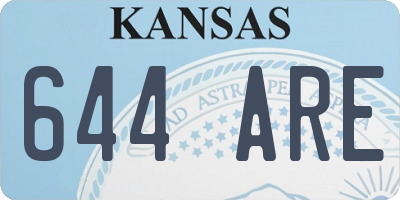 KS license plate 644ARE