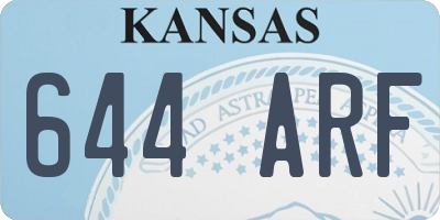 KS license plate 644ARF