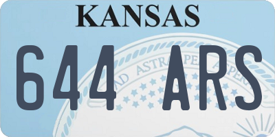KS license plate 644ARS